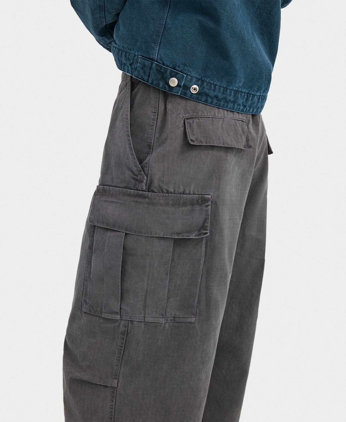 'Jet Black' Ripstop Cargo Pants