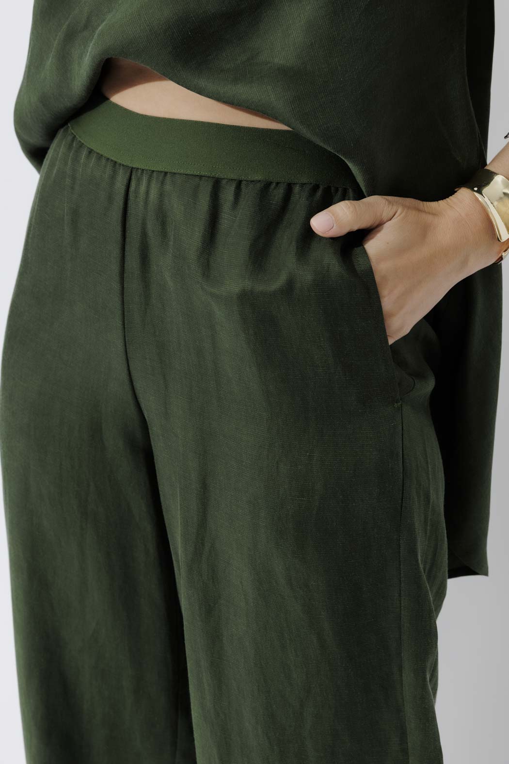 Forest Cupro/Linen Floaty Pant