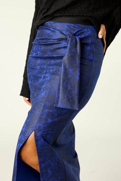 Cobalt Leatherette Harlow Skirt
