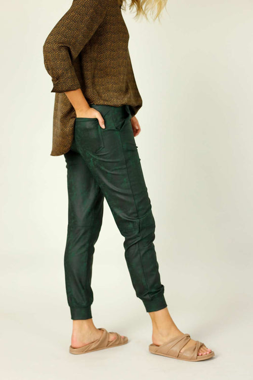 Forest Leatherette Stitch Jogger