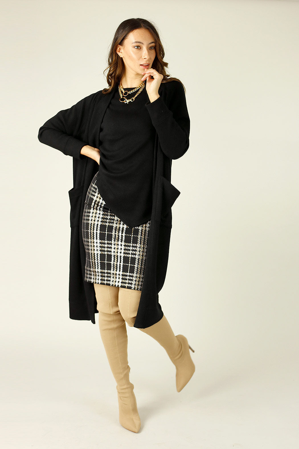 Gold Check Mini Skirt - FINAL SALE