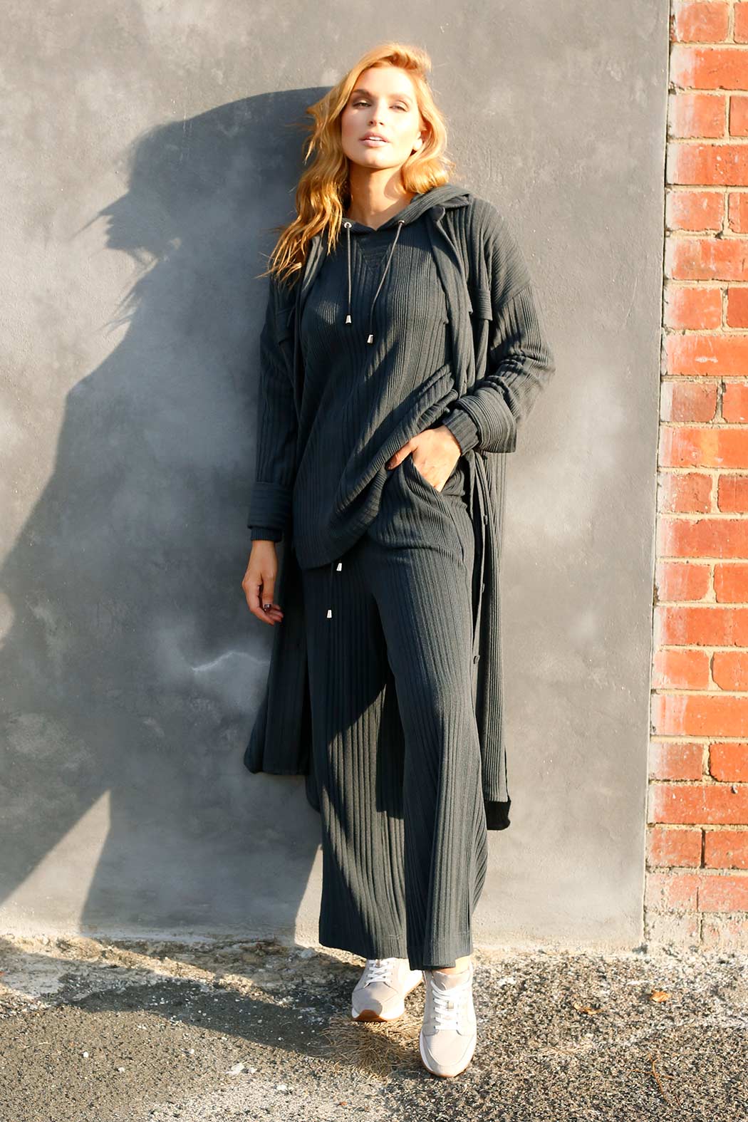 Charcoal Rib Lifestyle Shacket - FINAL SALE