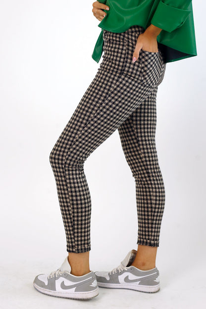 Check Ponte Slim Pant - SALE