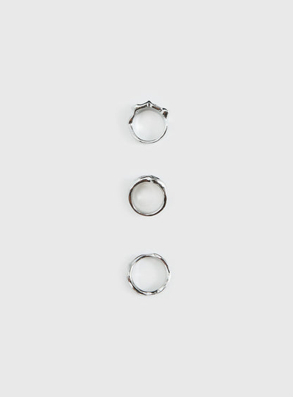 Two Young Hearts Ring Pack Silver
