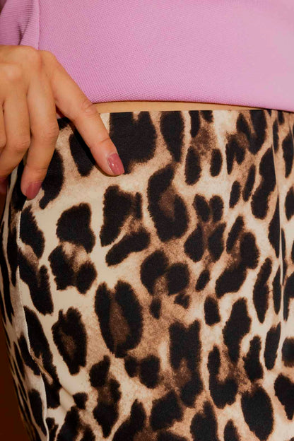 Cream Animal Bias Skirt Cream Animal
