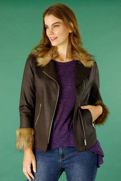 Chocolate Faux Fur Harlem Jacket