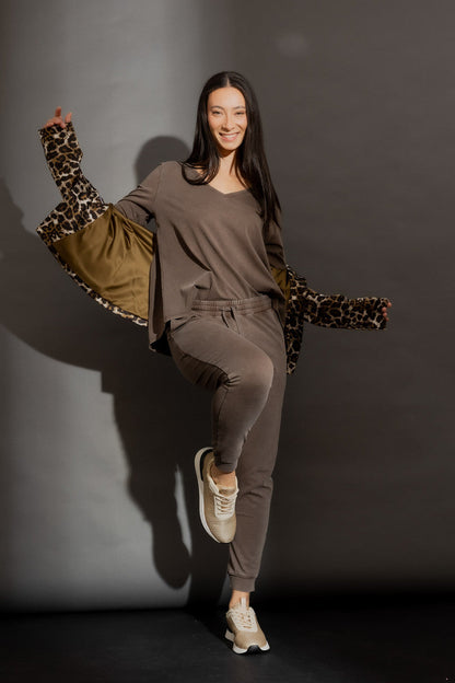 Cocoa Washed Long Sleeve Top