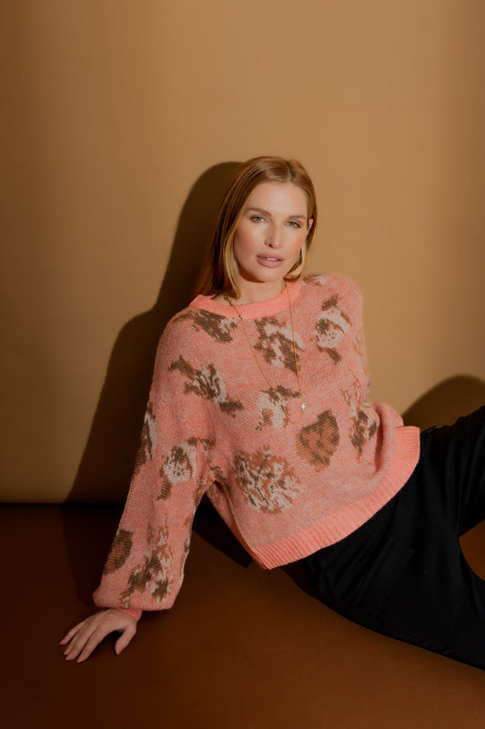 Coral Floral Bell Jumper Coral S