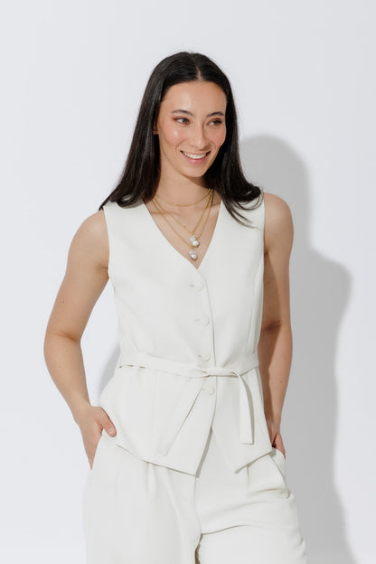 Ecru Euro Tailored Vest
