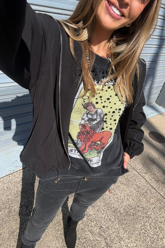 Charcoal Washed Cotton Tarot Jumper