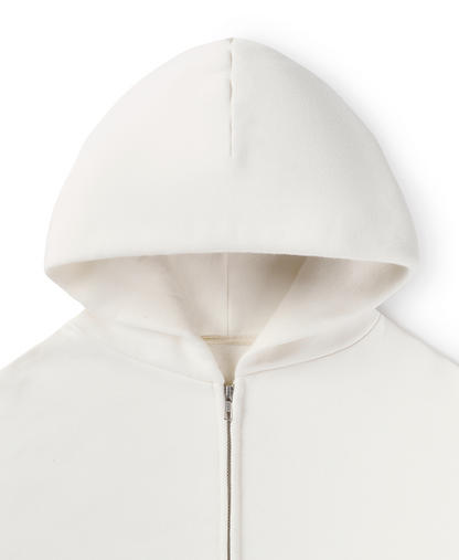 450 GSM 'Bone White' Zipper