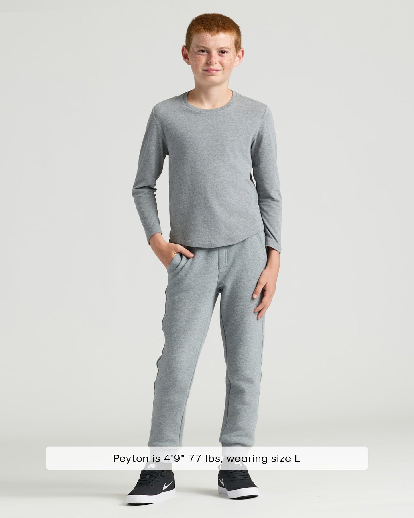 Boys' Classic Long Sleeve Curved Hem Crew Neck 3-Pack