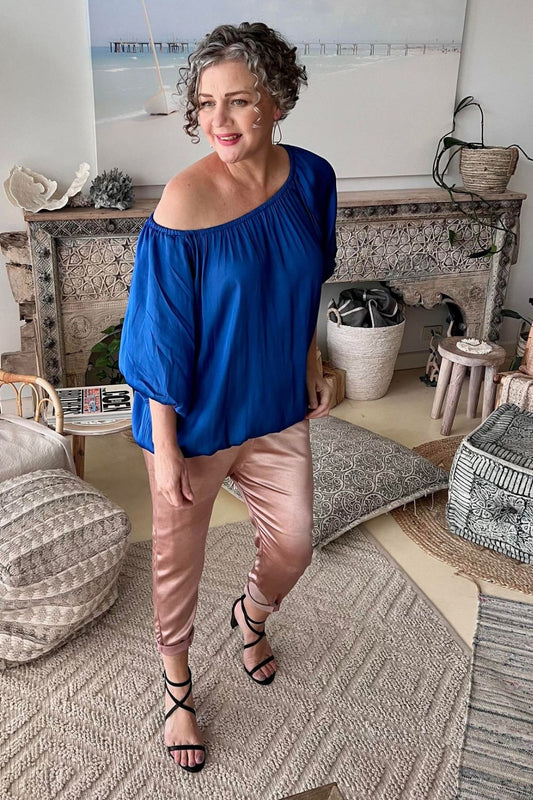 Cobalt Silky Off Shoulder Top NT