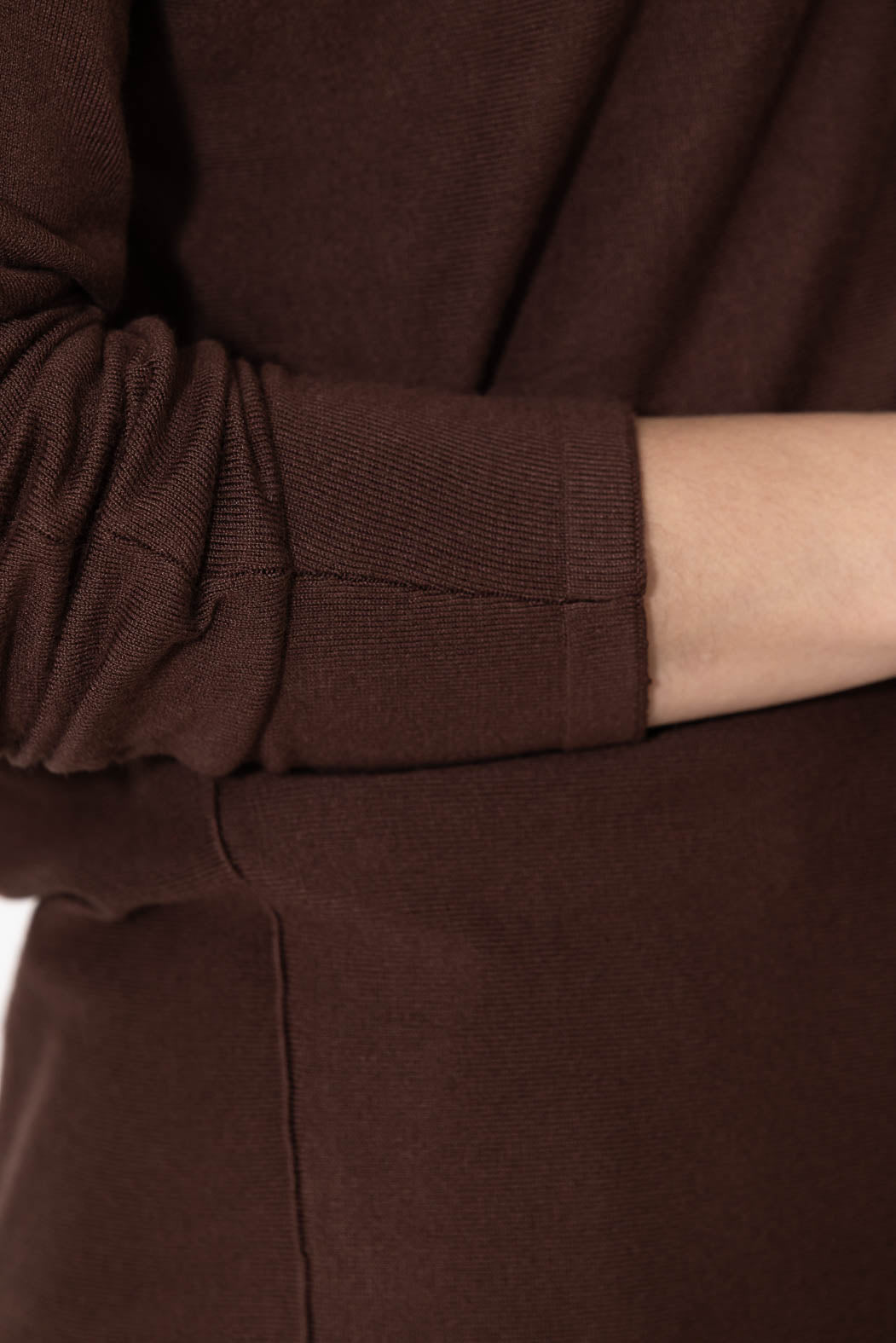 Chocolate Fine Knit Boat Neck Top