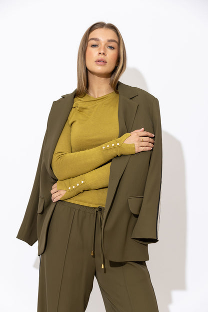 Chartreuse Fine Knit Drape Top