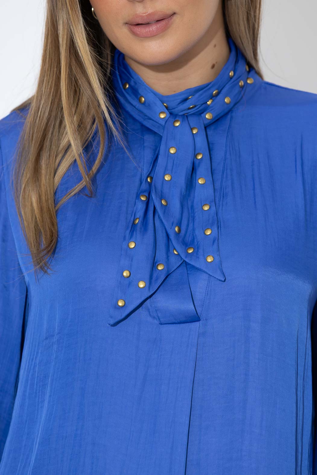 Cobalt Glow Stud Blogger Shirt
