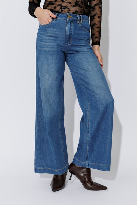 Dark Wash Soft Wide Leg Jean