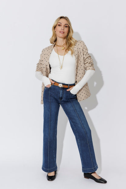 Dark Denim Pintuck Jean