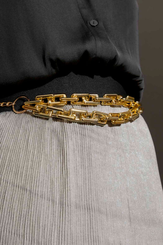 Double Strand Chain Belt Gold