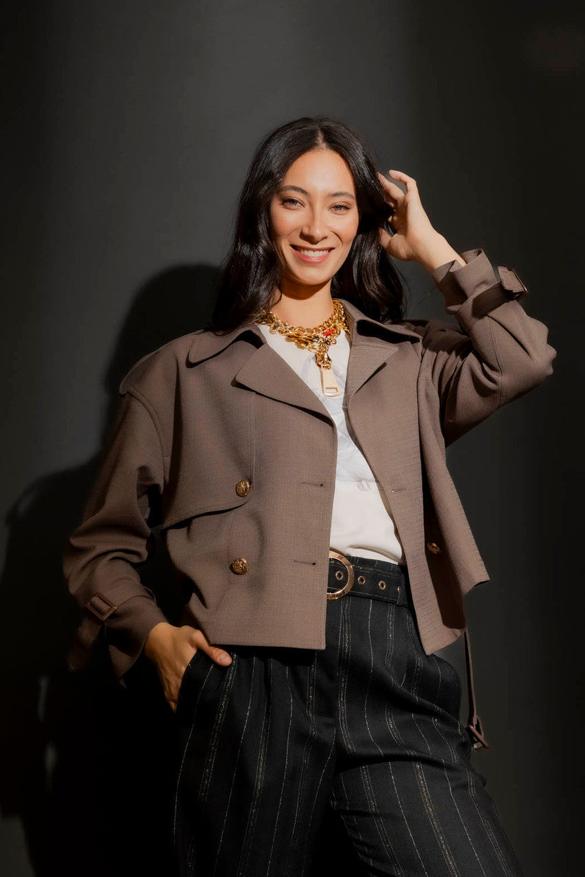 Cocoa Crop Trench Jacket Cocoa S