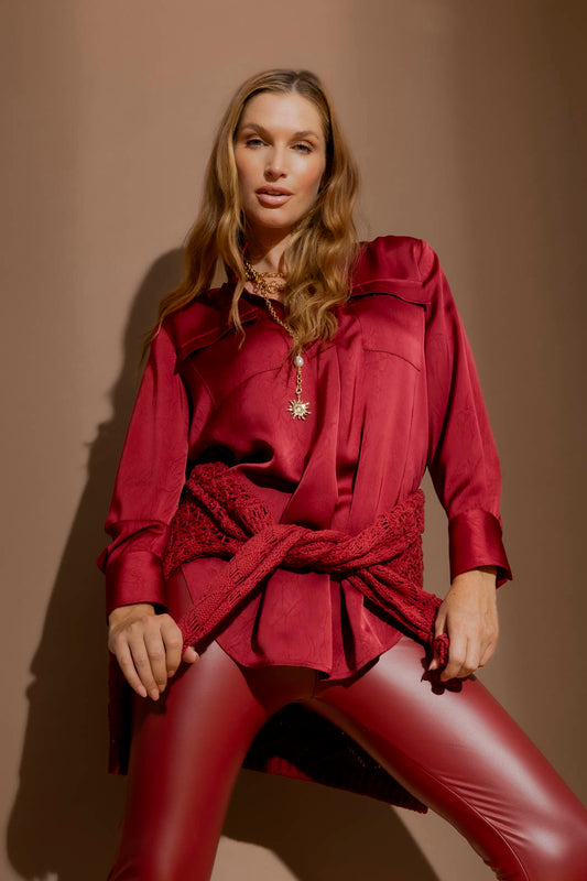 Deep Red Cargo Blogger Shirt Deep Red