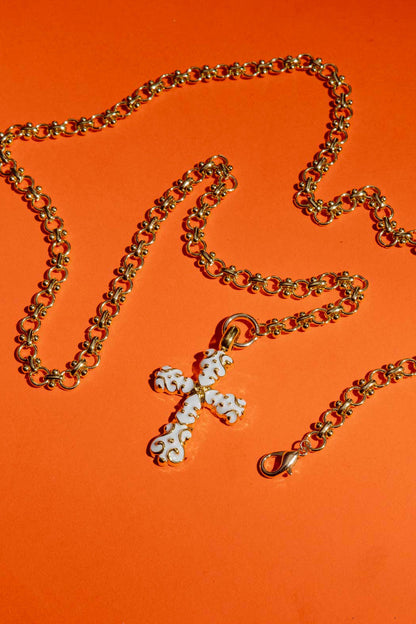 Enamel Filigree Cross Necklace S