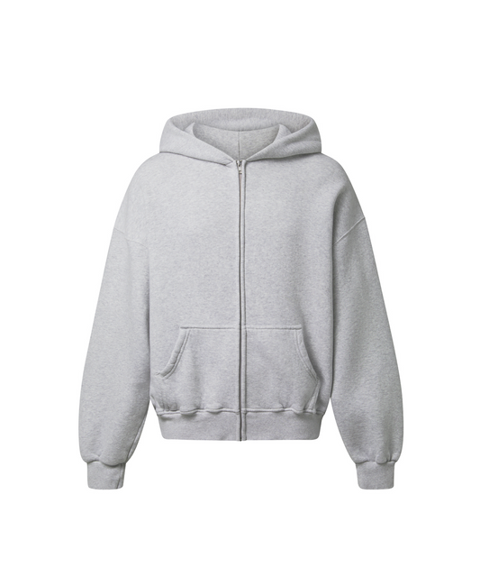450 GSM 'Light Heather Gray' Zipper