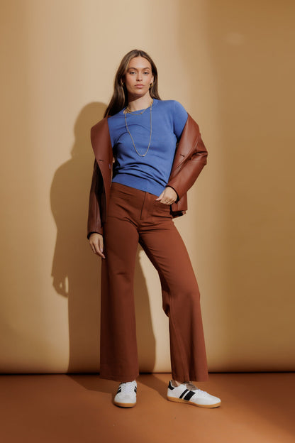 Cornflower Fine Knit Crew Jumper Cornflower S