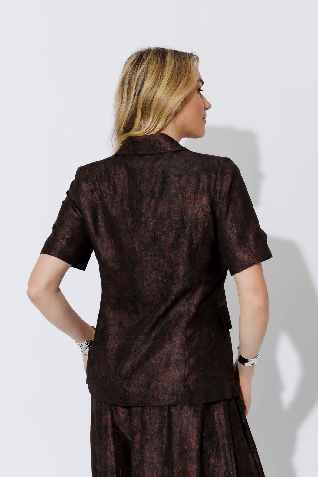 Deep Plum Short Sleeve Blazer
