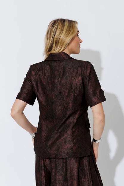 Deep Plum Short Sleeve Blazer