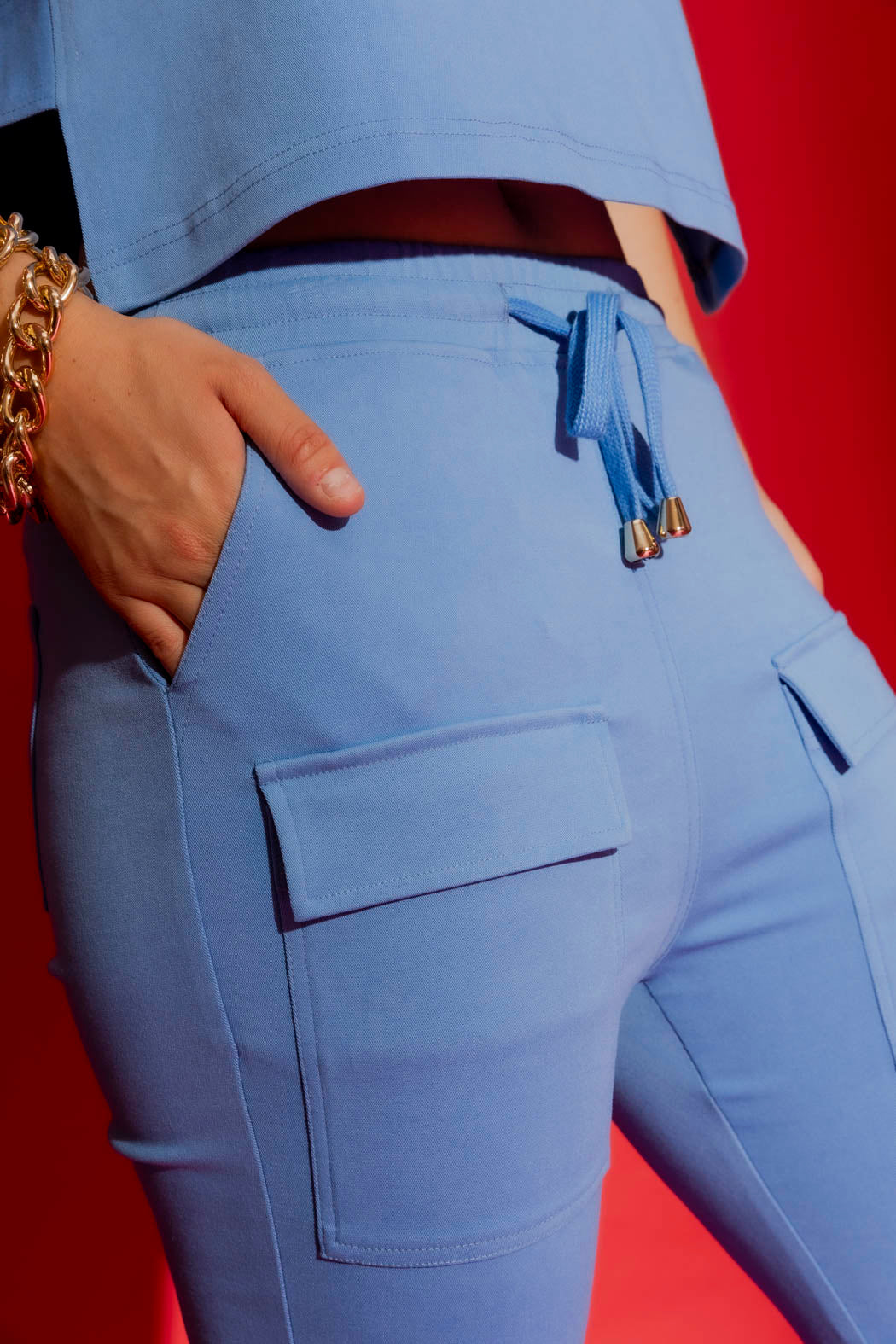 Cornflower Drawstring Cargo Pant