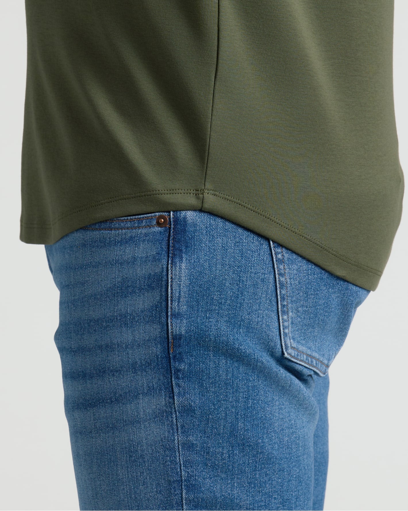 Grove Pima Cotton Blend Curved Hem Crew