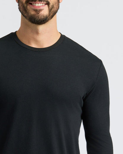 Black Classic Long Sleeve Crew Neck