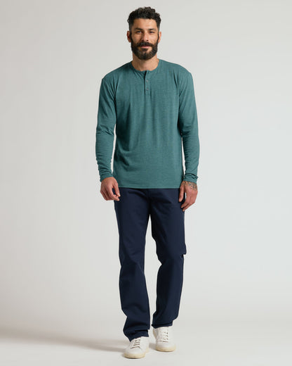 Heather Seafarer Classic Long Sleeve Henley