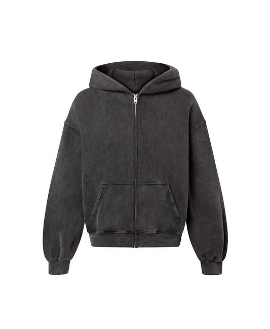 450 GSM 'Vintage Black' Zipper