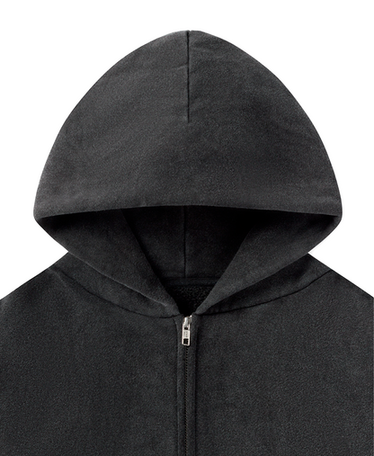 450 GSM 'Vintage Black' Zipper