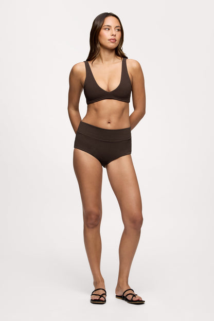 Plunge Bikini Top | Crispy Espresso