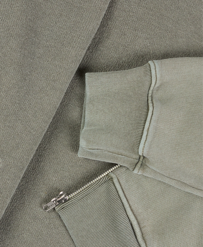 600 GSM 'Vintage Olive' Zipper