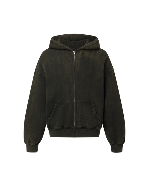 450 GSM 'Bleach Black' Zipper