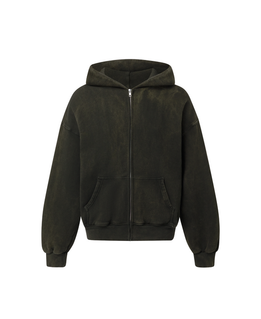 450 GSM 'Bleach Black' Zipper