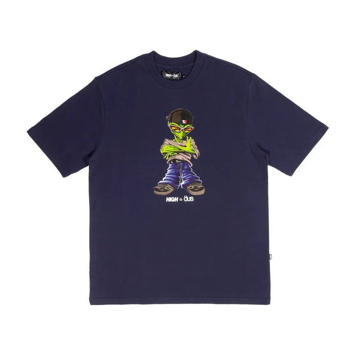 Alien High &amp; ÖUS T-Shirt Navy - Four Street