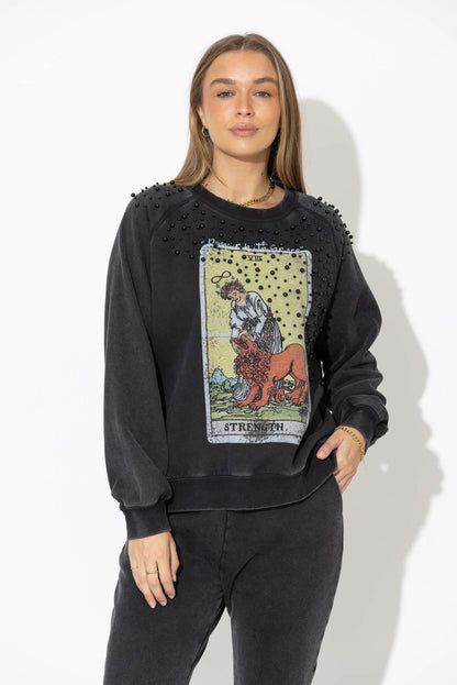 Charcoal Washed Cotton Tarot Jumper