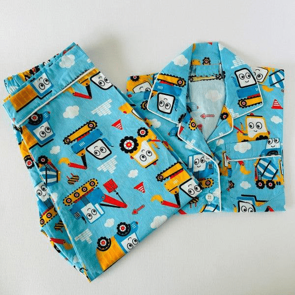 Blue Truck Pyjamas - Little Kooma