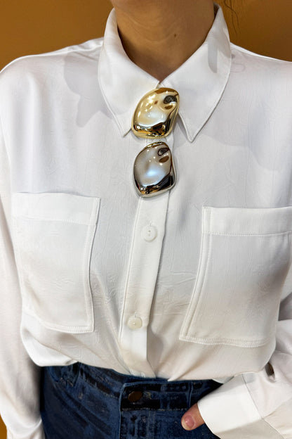 Gold Dome Brooch Gold O/S