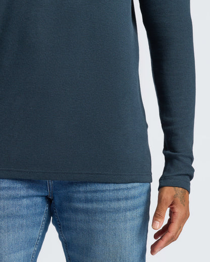 Navy Long Sleeve Waffle Crew 3-Pack