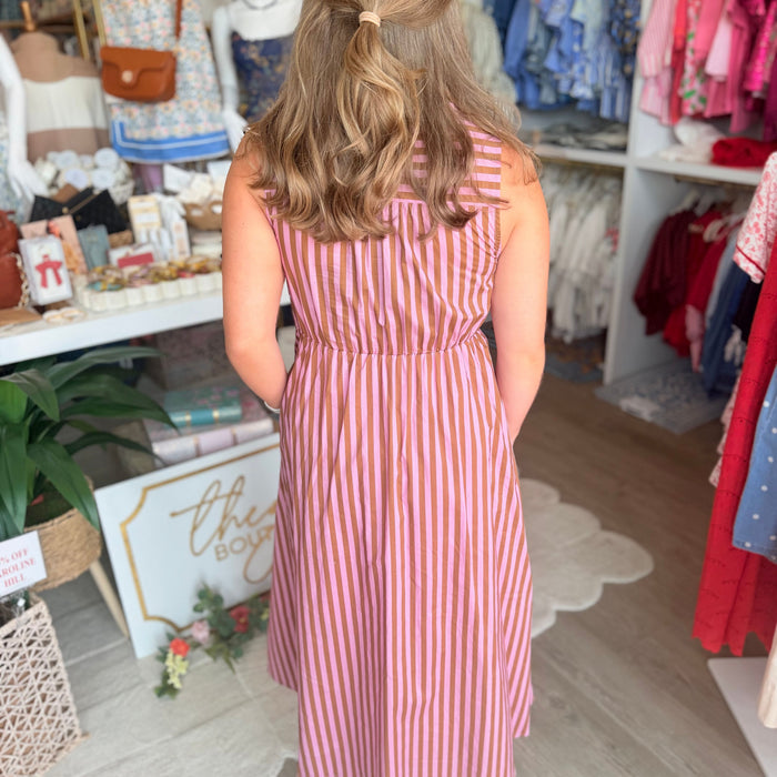 Gabrielle Dress (Pink/Tan)