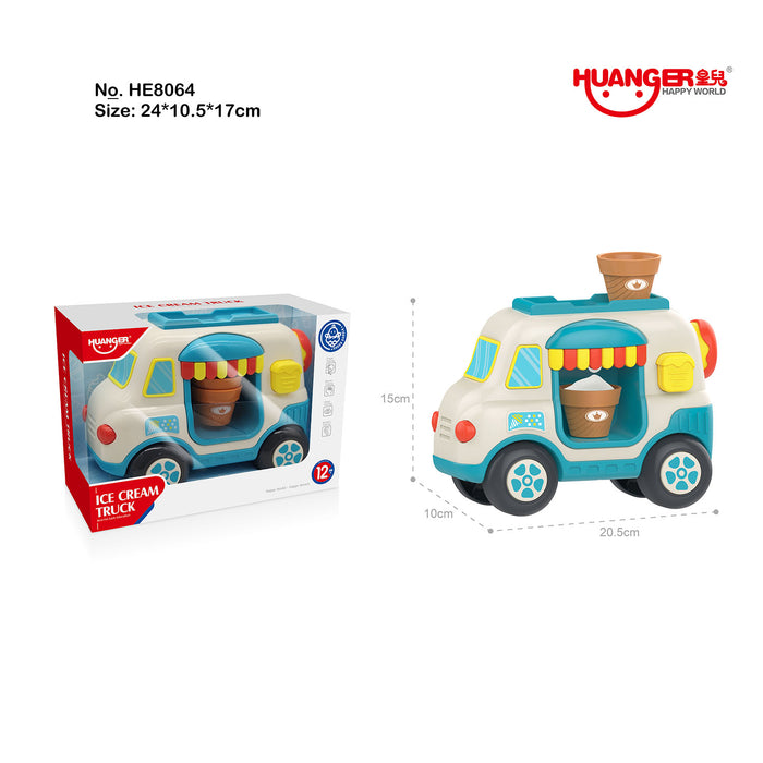 Ice Cream Bubble Fun Bath Truck – Water Cup, Squeeze Bubbles, Strong Suction Cup, and Baby Shower Distraction Toy 12 Month + - Little Kooma