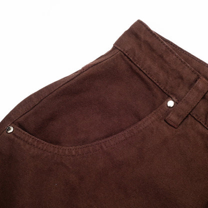 Jeans Pants Logo Line Brown - Four Street