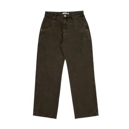 Jeans Pants Logo Line Desert Green - Four Street