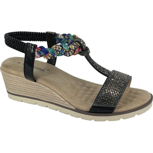 Cipriata Womens Gilda Halter Back Sandals - Black - 4 UK